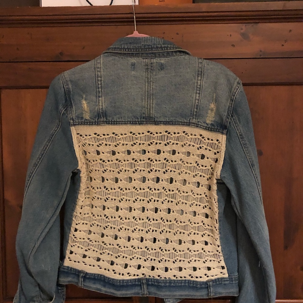 Vintage Havana Denim jacket w embellished back -
